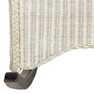 Safavieh Aria Rocking Chair - Coastal Charm With Antique Grey Rattan & Mahogany - Perfect For Sunrooms! SEA8036A