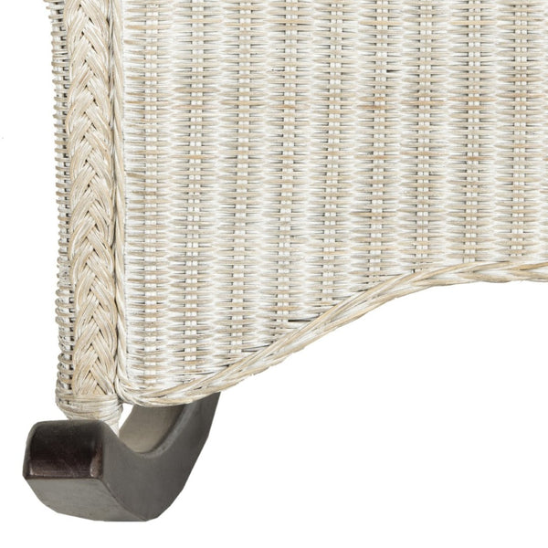 Safavieh Aria Rocking Chair - Coastal Charm With Antique Grey Rattan & Mahogany - Perfect For Sunrooms! SEA8036A