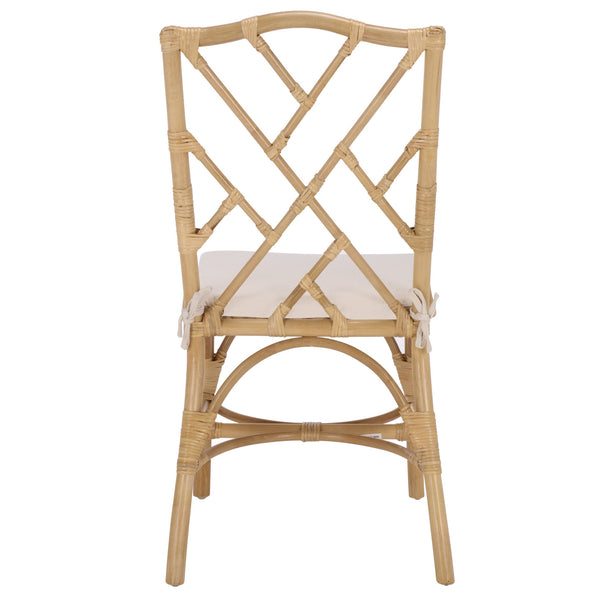 Safavieh Chadale Rattan Dining Chair - Natural & Cream Elegance For Stylish, Comfortable Dining Spaces Natural ,Cream Rattan ,Fabric ,Foam Sea8037a-set2
