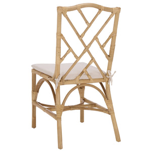 Safavieh Chadale Rattan Dining Chair - Natural & Cream Elegance For Stylish, Comfortable Dining Spaces Natural ,Cream Rattan ,Fabric ,Foam Sea8037a-set2