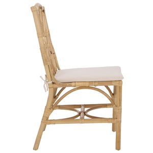Safavieh Chadale Rattan Dining Chair - Natural & Cream Elegance For Stylish, Comfortable Dining Spaces Natural ,Cream Rattan ,Fabric ,Foam Sea8037a-set2