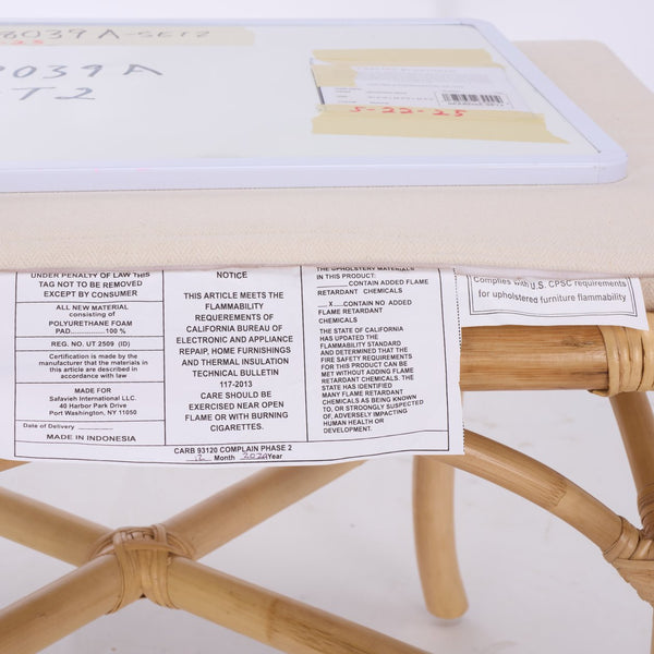 Safavieh Haru Rattan Dining Chair - Natural & Cream - Elegant Comfort For Your Dining Space Décor Natural ,Cream Rattan ,Fabric ,Foam Sea8039a-set2