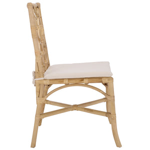 Safavieh Haru Rattan Dining Chair - Natural & Cream - Elegant Comfort For Your Dining Space Décor Natural ,Cream Rattan ,Fabric ,Foam Sea8039a-set2