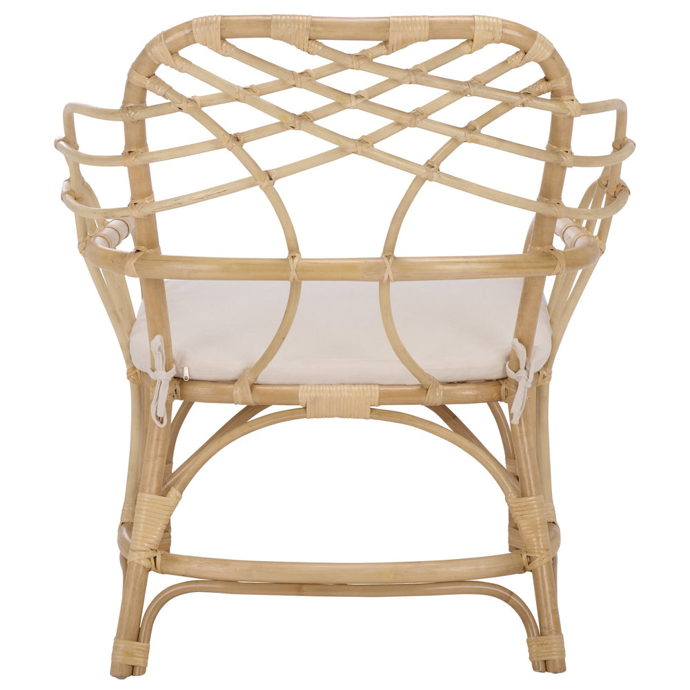 Safavieh Junie Rattan Dining Chair - Natural & Cream Elegance For Stylish Dining Spaces, Comfort & Charm Natural ,Cream Rattan ,Fabric ,Foam Sea8040a