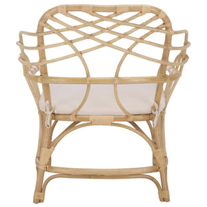 Safavieh Junie Rattan Dining Chair - Natural & Cream Elegance For Stylish Dining Spaces, Comfort & Charm Natural ,Cream Rattan ,Fabric ,Foam Sea8040a