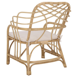 Safavieh Junie Rattan Dining Chair - Natural & Cream Elegance For Stylish Dining Spaces, Comfort & Charm Natural ,Cream Rattan ,Fabric ,Foam Sea8040a