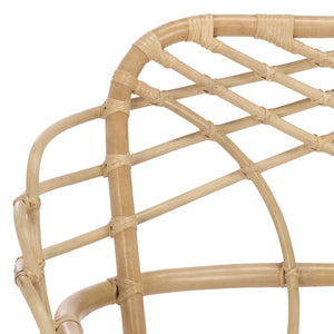 Safavieh JUNIE Rattan Dining Chair - Natural Frame & Cream Cushion for Elegant Dining & Versatile Decor SEA8040A