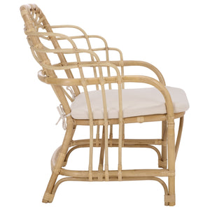 Safavieh Junie Rattan Dining Chair - Natural & Cream Elegance For Stylish Dining Spaces, Comfort & Charm Natural ,Cream Rattan ,Fabric ,Foam Sea8040a