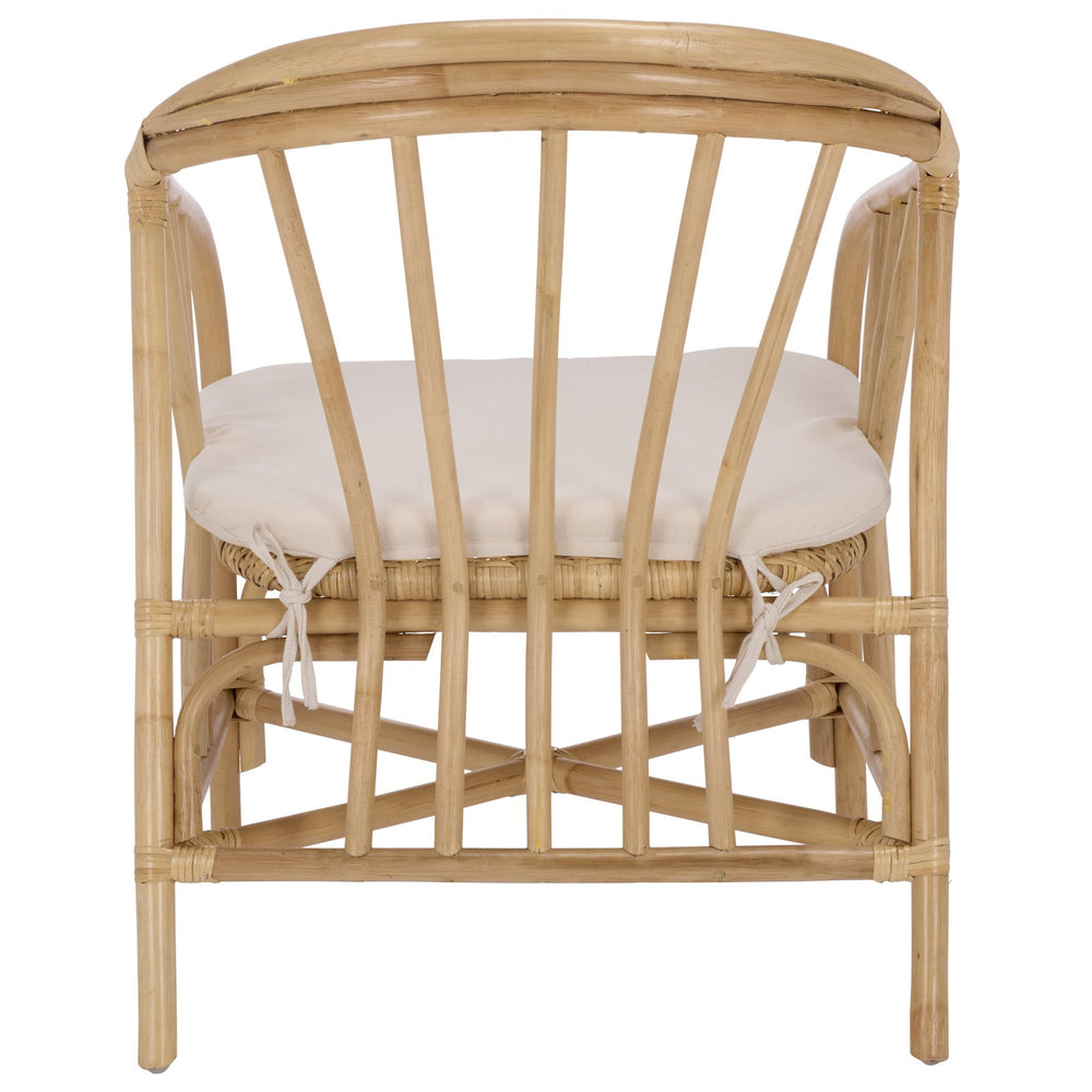 Safavieh Billie Rattan Dining Chair - Natural & Cream Elegant Comfort For Stylish Dining Spaces And Homes Natural ,Cream Rattan ,Fabric ,Foam Sea8041a
