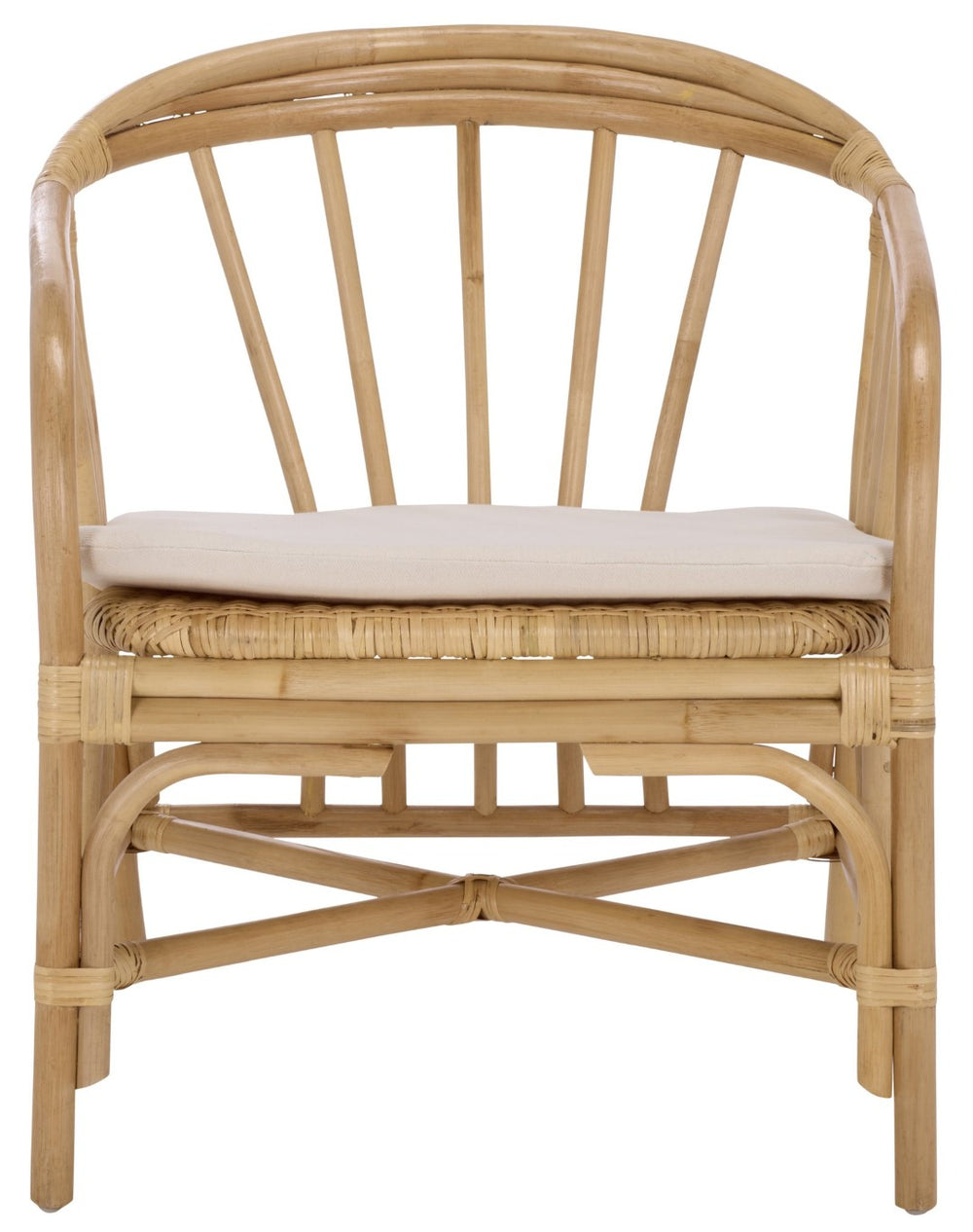 Safavieh BILLIE Rattan Dining Chair - Natural & Cream - Stylish Comfort for Modern or Coastal Interiors SEA8041A