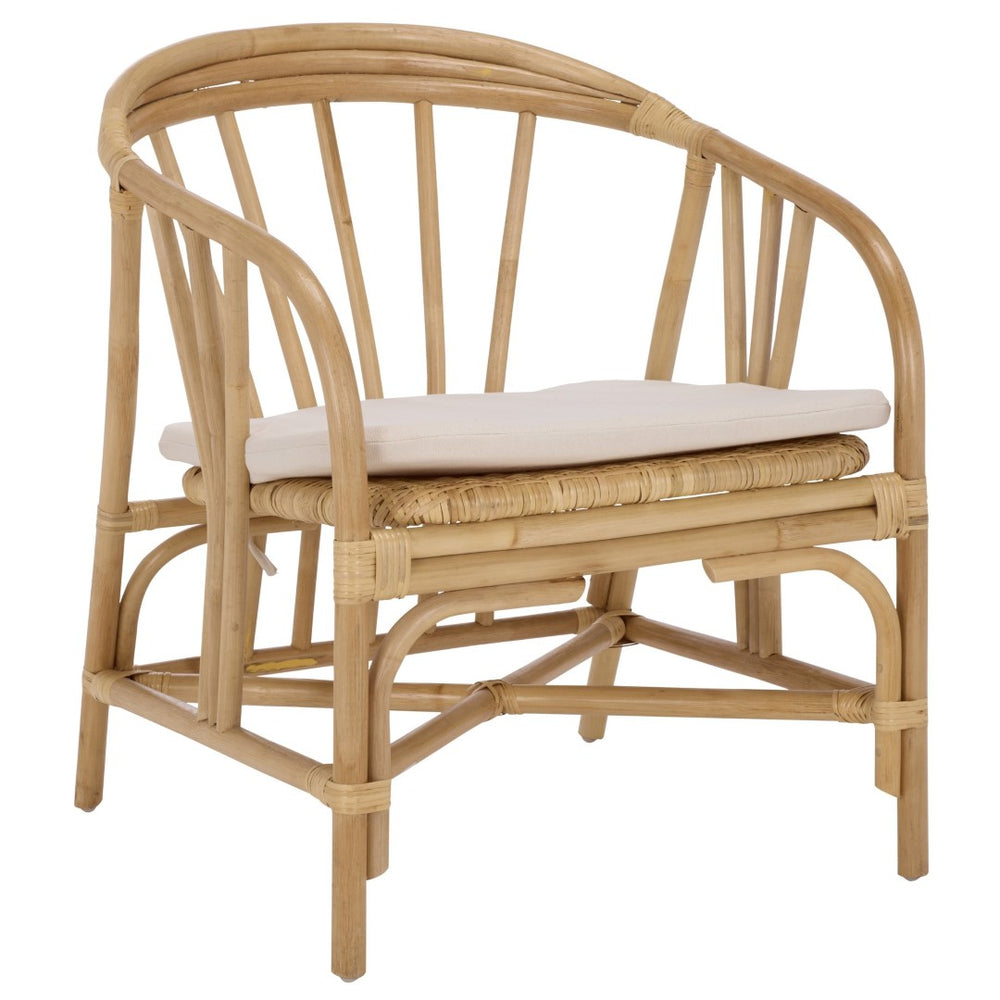 Safavieh BILLIE Rattan Dining Chair - Natural & Cream - Stylish Comfort for Modern or Coastal Interiors SEA8041A