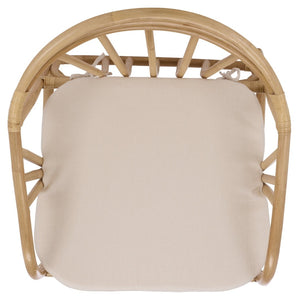 Safavieh BILLIE Rattan Dining Chair - Natural & Cream - Stylish Comfort for Modern or Coastal Interiors SEA8041A
