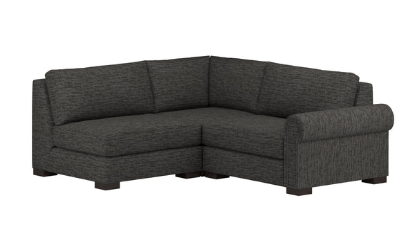 Nativa Interiors Sylviane Deep Plush Modular Sectional Mini Graphite  Sec-sylv-dp-ar4-3pc-vw-graphite