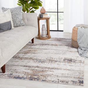 Jaipur Living Vibe by Jaipur Living Neutral Abstract Polyester Pile Runner for High Traffic Areas 5' x 8' RUG150308
