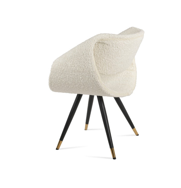 Soho Concept Seminyak Ana Armchair Dining Chair With Chrome Accents - Elegant Leatherette Upholstery, 2-year Guarantee Black,Brass,White  Soho-concept-dining-chair-05770