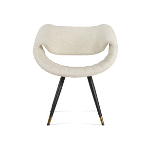 Soho Concept Seminyak Ana Armchair Dining Chair With Chrome Accents - Elegant Leatherette Upholstery, 2-year Guarantee Black,Brass,White  Soho-concept-dining-chair-05770