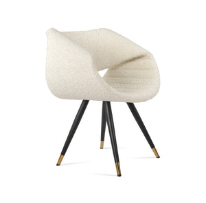 Soho Concept Seminyak Ana Armchair Dining Chair With Chrome Accents - Elegant Leatherette Upholstery, 2-year Guarantee Black,Brass,White  Soho-concept-dining-chair-05770