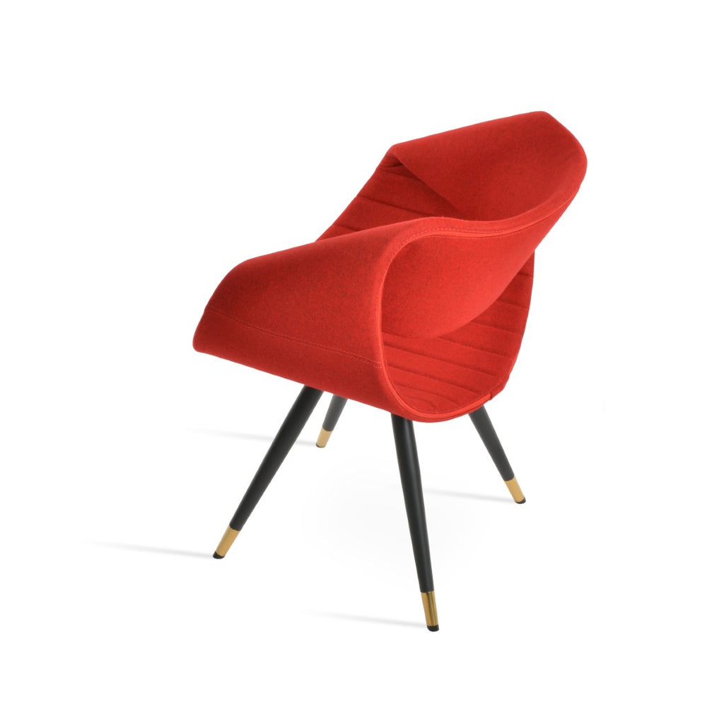 Soho Concept Seminyak Star Armchair - Luxurious Wool Fabric Chair With Steel Base & 10-year Guarantee, Modern Design Black,Brass,Red  Soho-concept-dining-chair-05752