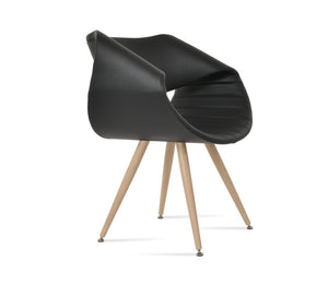 Soho Concept Seminyak Star Armchair Dining Chair - Modern Design, Premium Leatherette, 2-year Warranty, Stylish Finish Natural,Black  Soho-concept-dining-chair-05761