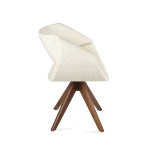 Soho Concept Patara Pyramid Swivel Dining Chair In Premium Camira Wool – 10-year Guarantee, Stylish & Durable Walnut,White  Soho-concept-dining-chair-05758