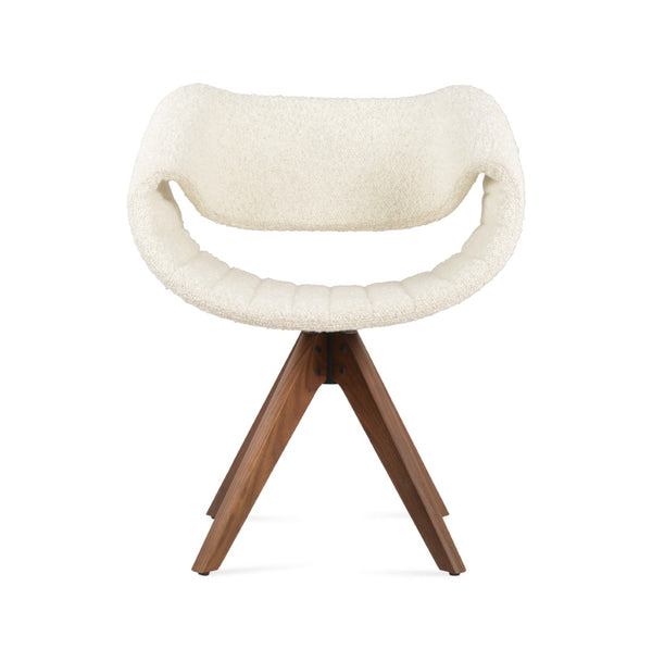 Soho Concept Patara Pyramid Swivel Dining Chair In Premium Camira Wool – 10-year Guarantee, Stylish & Durable Walnut,White  Soho-concept-dining-chair-05758