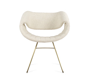 Soho Concept Seminyak Wire Armchair - Premium Camira Wool Fabric, Stylish Zebra Wire Base, 10-year Guarantee Brass,White  Soho-concept-dining-chair-05768