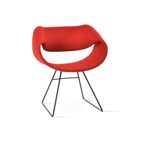 Soho Concept Seminyak Wire Armchair - Premium Camira Wool Fabric, Stylish Zebra Wire Base, 10-year Guarantee Black,Red  Soho-concept-dining-chair-05765