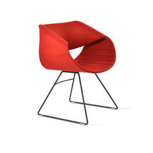 Soho Concept Seminyak Wire Armchair - Premium Camira Wool Fabric, Stylish Zebra Wire Base, 10-year Guarantee Black,Red  Soho-concept-dining-chair-05765