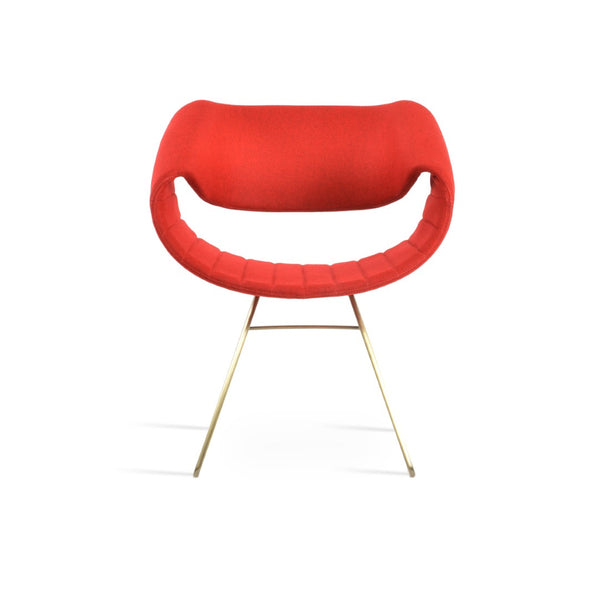 Soho Concept Seminyak Wire Armchair - Premium Camira Wool Fabric, Stylish Zebra Wire Base, 10-year Guarantee Gold,Red  Soho-concept-dining-chair-05767