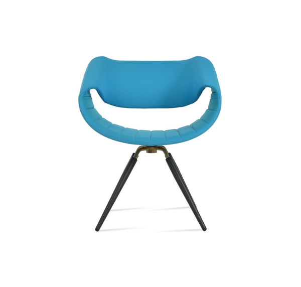 Soho Concept Seminyak Stylish Swivel Armchair Dining Chair - Premium Boucle, Velvet & Nubuck Fabrics, 10-year Warranty Black,Brass,Turquoise Swivel. Solid Metal Top Part Connected To Four Tubular Legs Soho-concept-dining-chair-05756