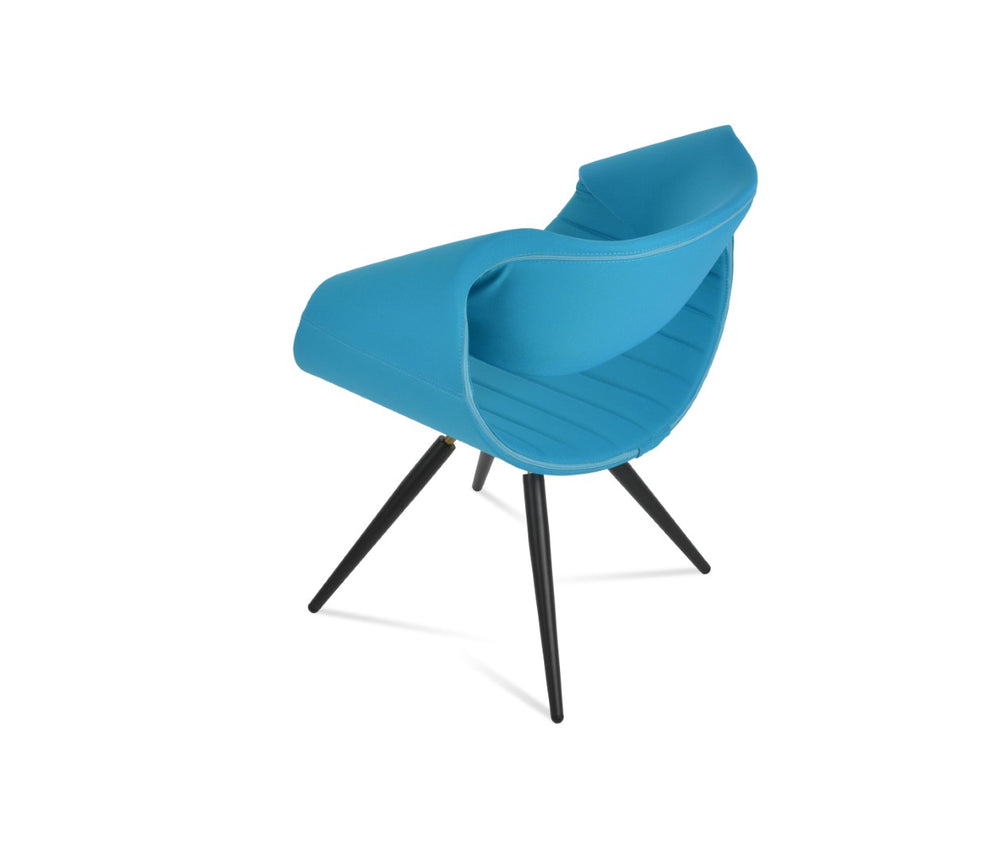 Soho Concept Seminyak Stylish Swivel Armchair Dining Chair - Premium Boucle, Velvet & Nubuck Fabrics, 10-year Warranty Black,Brass,Turquoise Swivel. Solid Metal Top Part Connected To Four Tubular Legs Soho-concept-dining-chair-05756