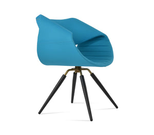 Soho Concept Seminyak Stylish Swivel Armchair Dining Chair - Premium Boucle, Velvet & Nubuck Fabrics, 10-year Warranty Black,Brass,Turquoise Swivel. Solid Metal Top Part Connected To Four Tubular Legs Soho-concept-dining-chair-05756