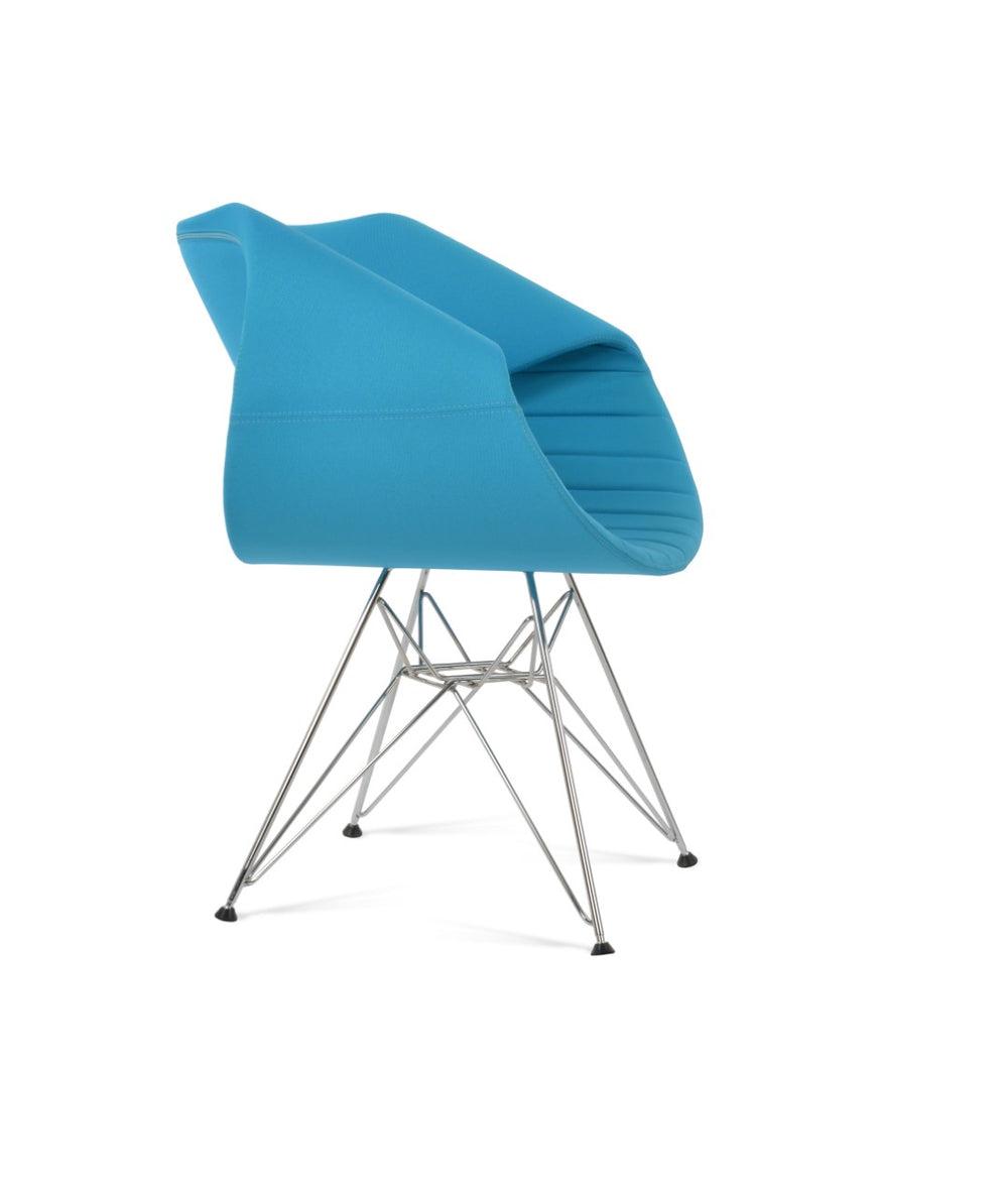 Soho Concept Seminyak Tower Armchair - Stylish Chrome Base, Durable Fabrics & 10-year Guarantee For Comfort! Gold,Turquoise  Soho-concept-dining-chair-05750