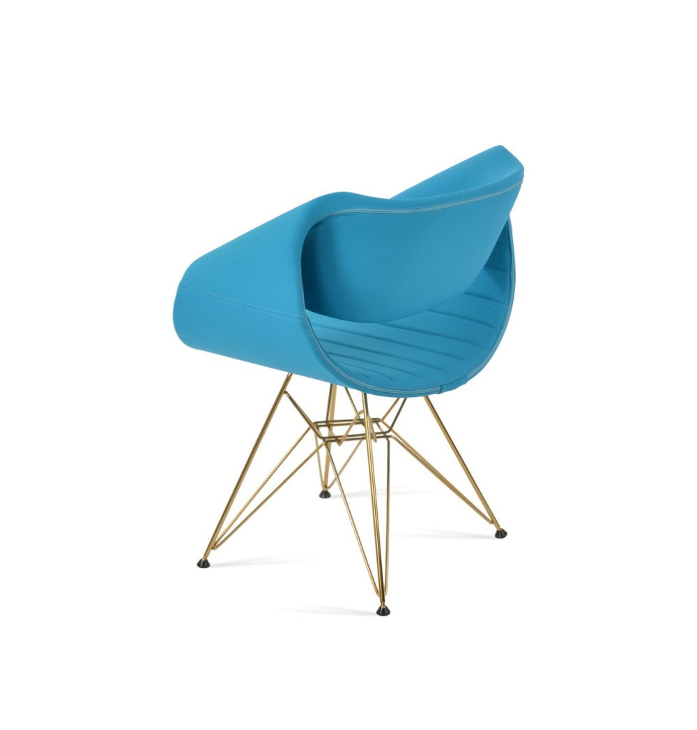 Soho Concept Seminyak Tower Armchair - Stylish Chrome Base, Durable Fabrics & 10-year Guarantee For Comfort! Gold,Turquoise  Soho-concept-dining-chair-05750