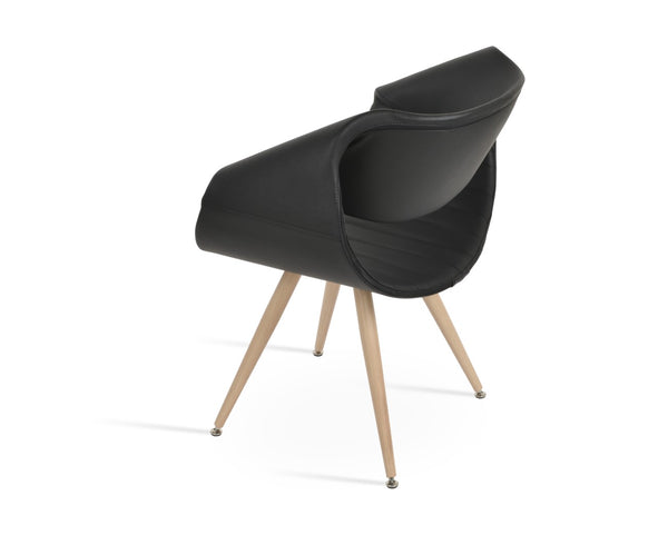 Soho Concept Seminyak Star Armchair Dining Chair - Modern Design, Premium Leatherette, 2-year Warranty, Stylish Finish Black,Natural  Soho-concept-dining-chair-05777