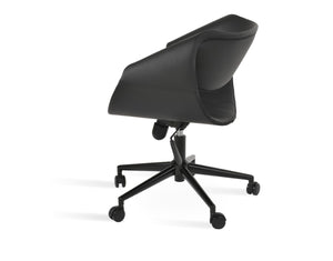 Soho Concept Seminyak Office Chair - Stylish Leatherette Seating With 2-year Guarantee & Chrome Base, Soft Black Black  Soho-concept-dining-chair-11963