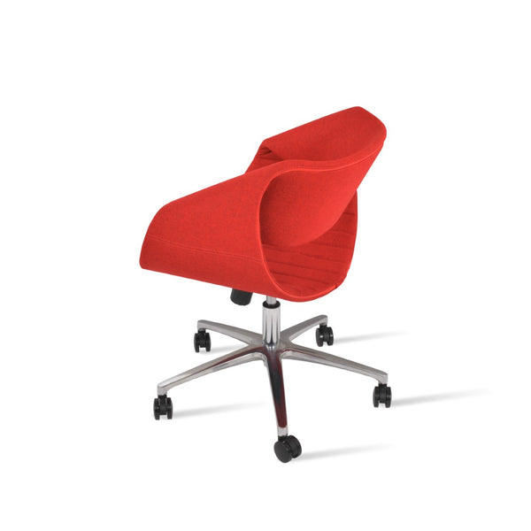 Soho Concept Seminyak Office Chair - Premium Camira Wool, 10-year Guarantee, Stylish Metal Base, 300 Lbs Capacity Red  Soho-concept-dining-chair-11962