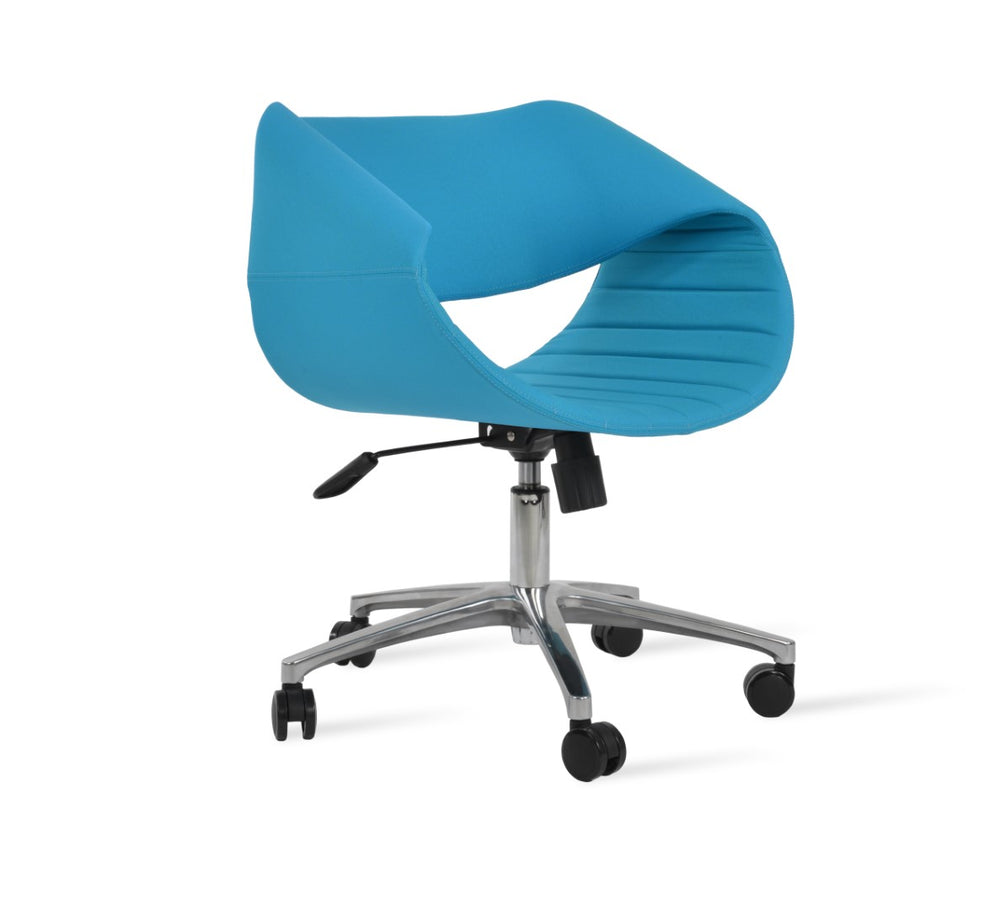 Soho Concept Seminyak Office Chair - Luxurious Boucle, Velvet, Nubuck & Camira Fabrics With 10-year Guarantee! Turquoise  Soho-concept-dining-chair-11961