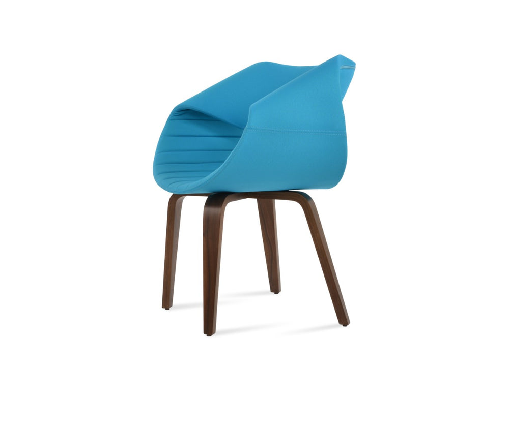 Soho Concept Seminyak Plywood Armchair With Swivel And Customizable Fabrics – Elegant Design, 10-year Guarantee! Walnut,Turquoise  Soho-concept-dining-chair-05781