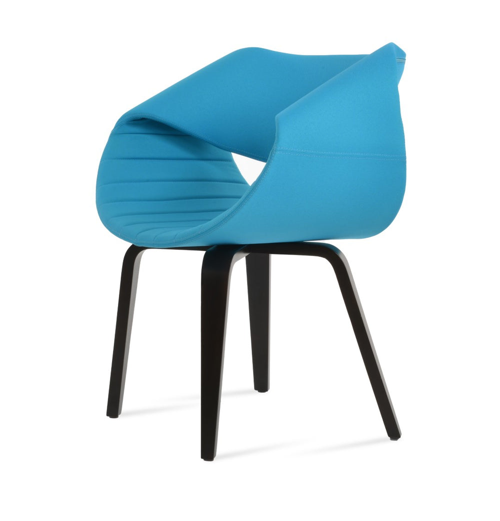 Soho Concept Seminyak Plywood Armchair With Swivel And Customizable Fabrics – Elegant Design, 10-year Guarantee! Walnut,Turquoise  Soho-concept-dining-chair-05781