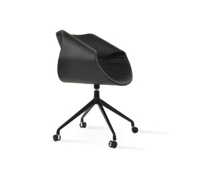 Soho Concept Seminyak Spider Plus Swivel Armchair - Ergonomic Leatherette Dining Chair With 2-year Guarantee Black  Soho-concept-dining-chair-05786
