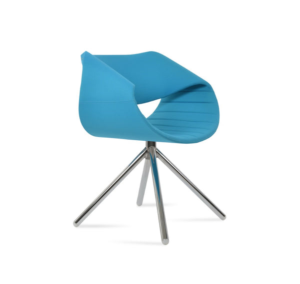 Soho Concept Seminyak Stick Swivel Armchair - Luxurious Upholstery, Stylish Finishes, 10-year Guarantee, Turquoise Chrome,Turquoise  Soho-concept-dining-chair-05794