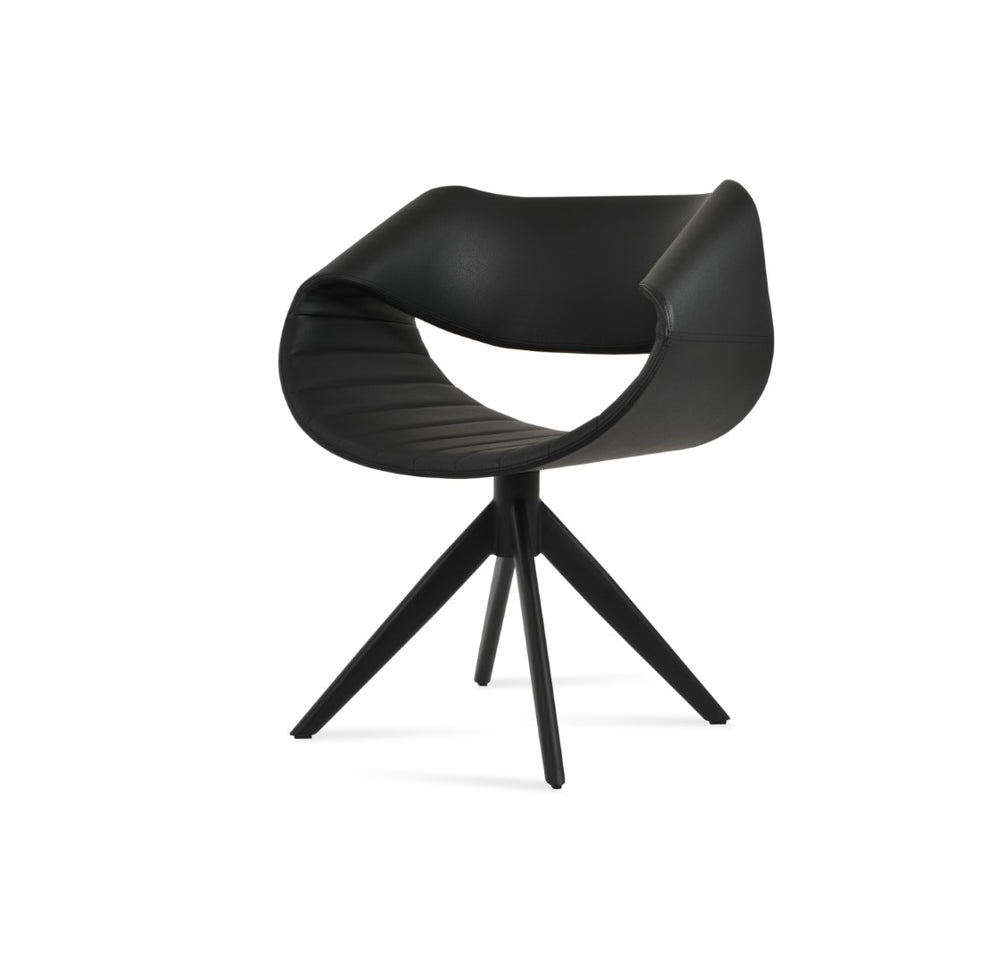 Soho Concept Seminyak Sword Swivel Armchair Dining Chair - Stylish Soft Leatherette, 2-year Guarantee, 250 Lbs Capacity Gold,Black  Soho-concept-dining-chair-05804