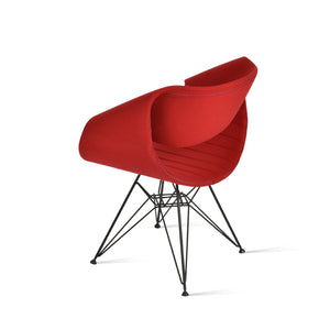 Soho Concept Seminyak Tower Armchair - Luxurious Camira Blazer Wool, Vibrant Colors, & 10-year Guarantee Comfort Black,Red  Soho-concept-dining-chair-05807