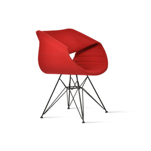 Soho Concept Seminyak Tower Armchair - Luxurious Camira Blazer Wool, Vibrant Colors, & 10-year Guarantee Comfort Black,Red  Soho-concept-dining-chair-05807