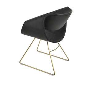 Soho Concept Seminyak Wire Armchair Dining Chair - Stylish Leatherette, 2-year Guarantee, Durable Chrome & Gold Finish Gold,Black  Soho-concept-dining-chair-05812