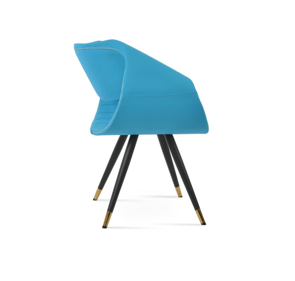 Soho Concept Seminyak Star Armchair - Stylish Dining Chair With Durable Fabric Options & 10-year Guarantee, Made In Turkiye Black,Gold,Turquoise  Soho-concept-dining-chair-05790