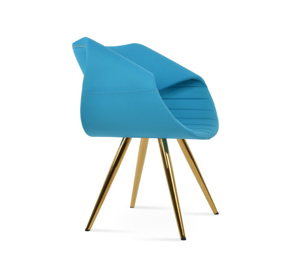 Soho Concept Seminyak Star Armchair - Stylish Dining Chair With Durable Fabric Options & 10-year Guarantee, Made In Turkiye Gold,Turquoise  Soho-concept-dining-chair-05791