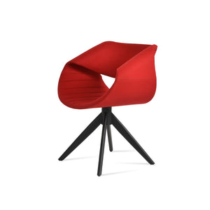 Soho Concept Seminyak Sword Swivel Armchair - Elegant Camira Blazer Wool Fabric & 10-year Guarantee, Gold Finish Black,Red  Soho-concept-dining-chair-05799