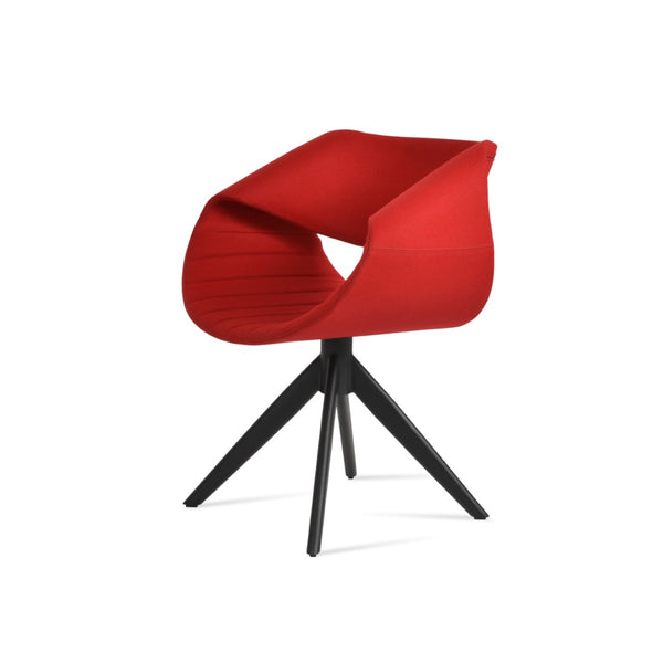 Soho Concept Seminyak Sword Swivel Armchair - Elegant Camira Blazer Wool Fabric & 10-year Guarantee, Gold Finish Black,Red  Soho-concept-dining-chair-05799